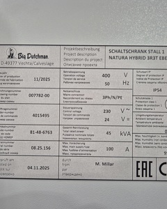 Schaltschrank Stall 1 Hybrid Ebene 1